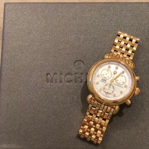 Michele Gold CSX Round watch with gold bracelet